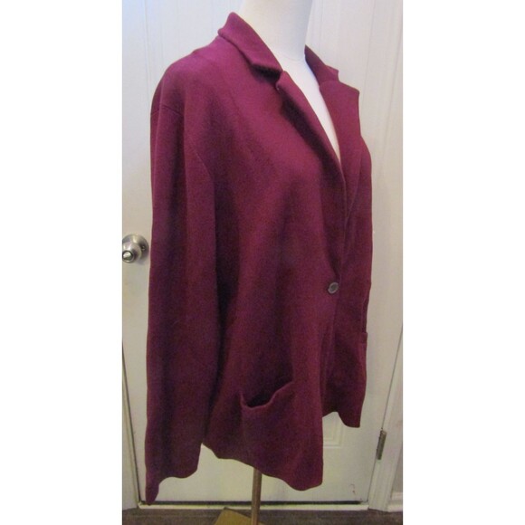J.Crew Cecile Sweater Blazer Burgundy Knit Jacket Women’s 2X Work Office - Picture 5 of 8